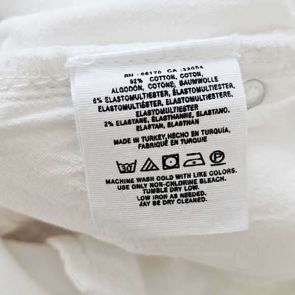 Pilcro & the Letterpress Shorts Anthropologie White Denim High Rise Slim Sz 26 - Picture 14 of 16